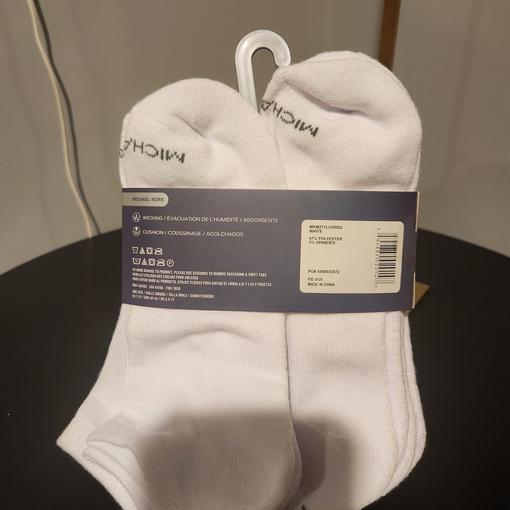 Michael Kors White Low Cut Athletic Socks - Picture 2 of 3